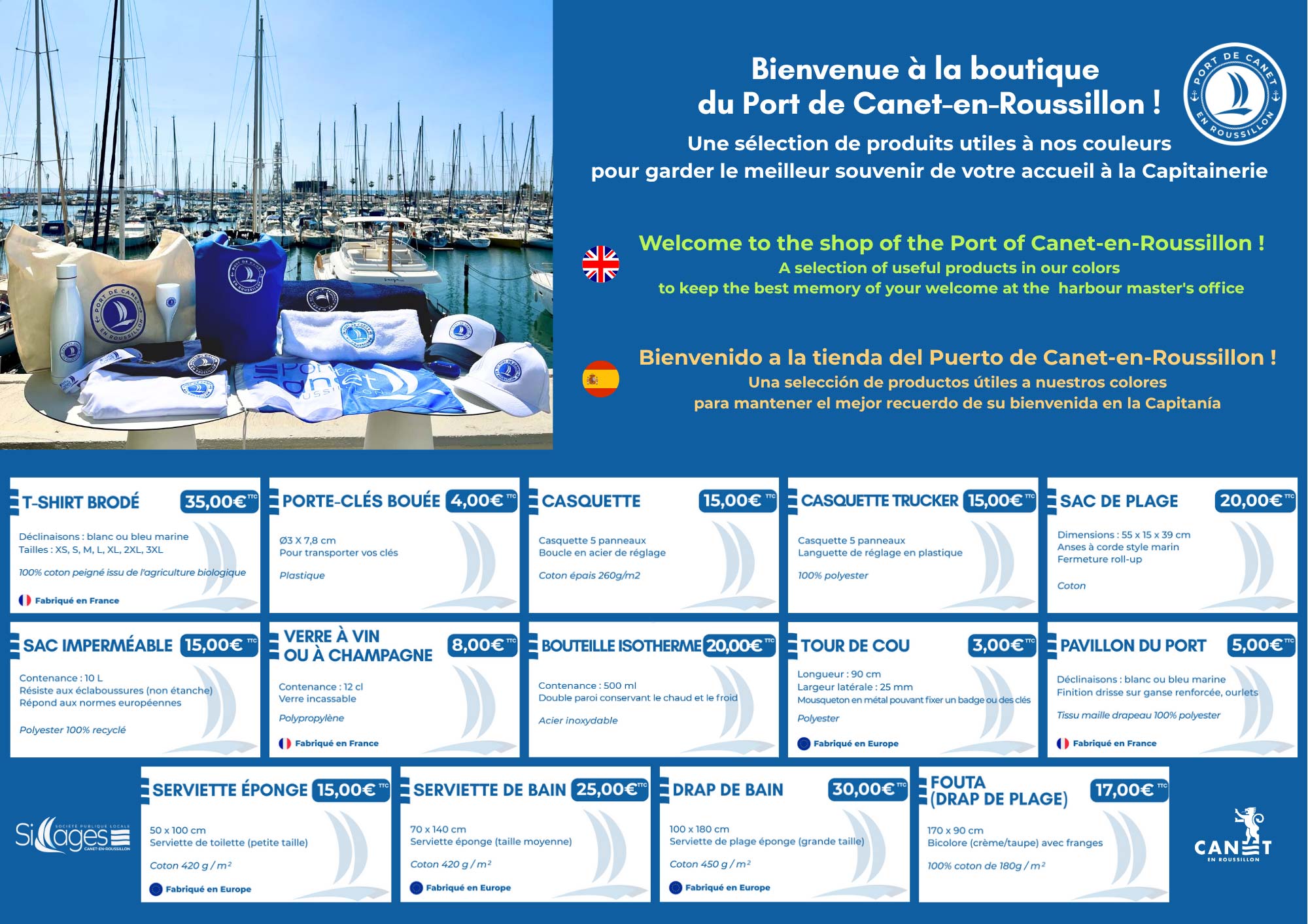 affiche boutique port canet